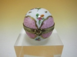 球形クラシックボックス　(ピンク、金彩、花柄)